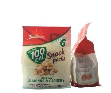 Aluminum Foil Resealable  Bottom Pouch Food Packaging With k