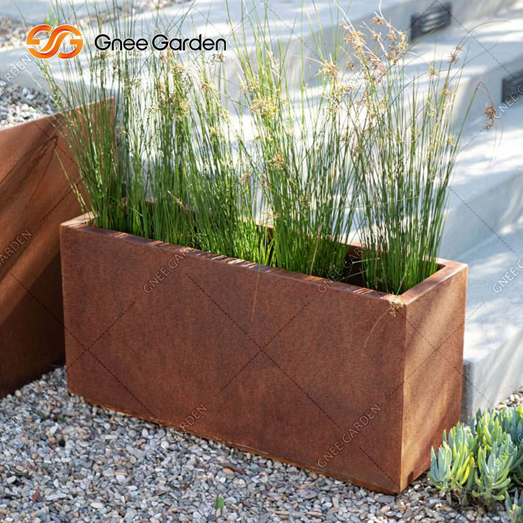 Плантатор металла Corten квадрата стальной деревенский кладет вырезывание в коробку лазера