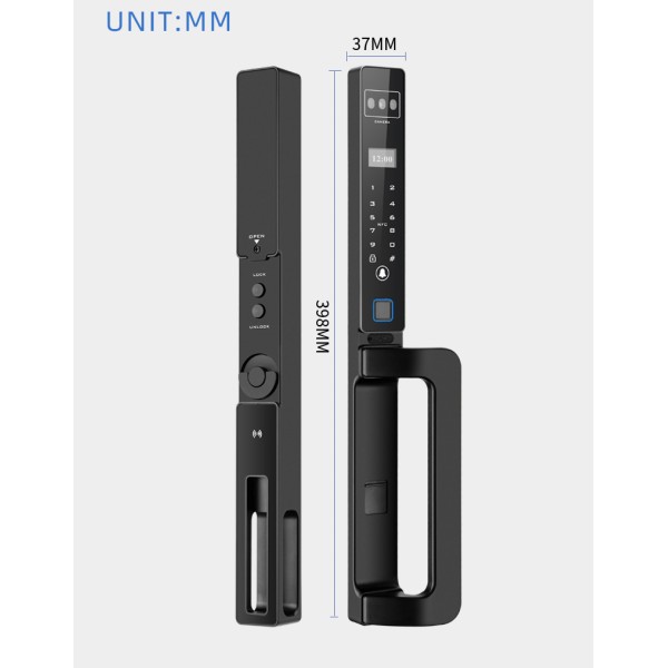 Wholesale Face Recognition Fingerprint Lock 35MM Narrow Bezel Cell Phone Tuya Aluminum Door Code Lock Automatic Smart Door Locks