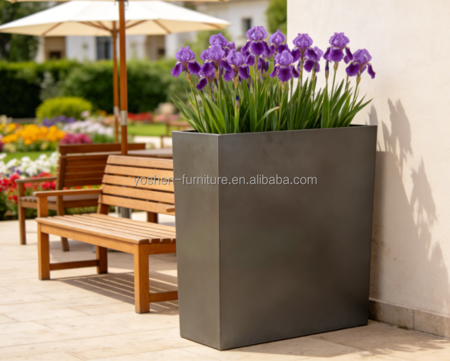 23'' Commercial Large Aluminum Rectangular  Planter Box  With Drainage Holes for Commercial & Residential Landscaping