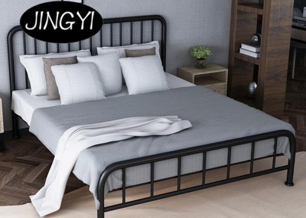 Black 1.5mm King Size Bed Frame Furniture Living Room ODM Queen Size Double Bed