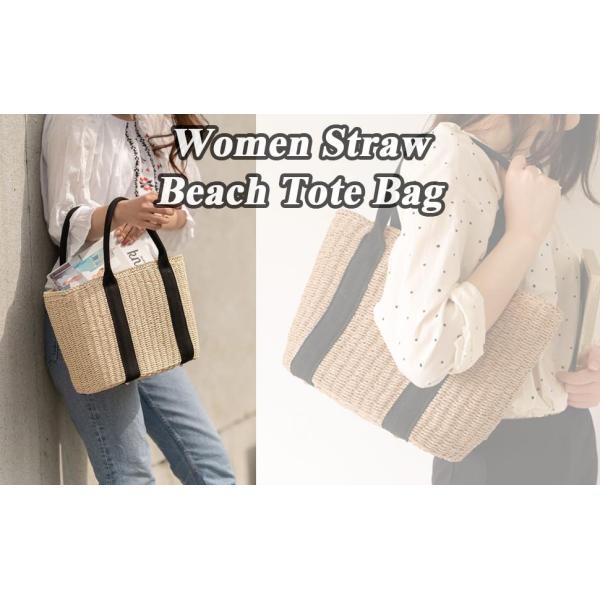 Straw Beach Tote Bag Large Summer Handmade Woven Tote Bag For Women Boho Woven Bags For Summer Vacations Pool Holiday Travel Women Small Straw Bags Summer Beach Tote Bag Handmade Woven Hobo Purse