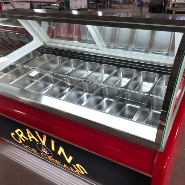Gelato Ice Cream Display Freezer Anti Fog 1550x1030x1250mm