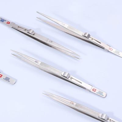 Non Slip 16.5cm Jewelry Tools Lockable Tweezers For Jewelry Making