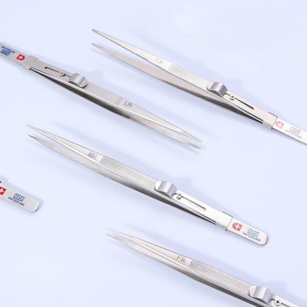 Non Slip 16.5cm Jewelry Tools Lockable Tweezers For Jewelry Making