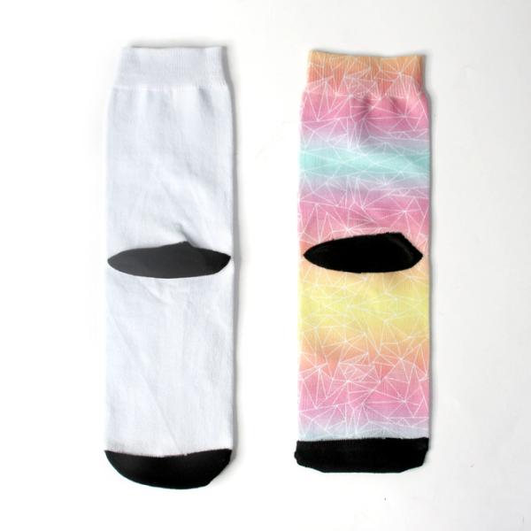 Blank Polyester White Sublimation Socks For Customized Photos Printing