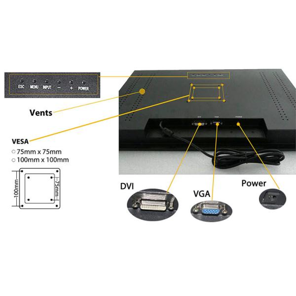 Costume Signage de 17 Digitas da exposição do LCD do quadro aberto da polegada para a máquina do quiosque/Atm