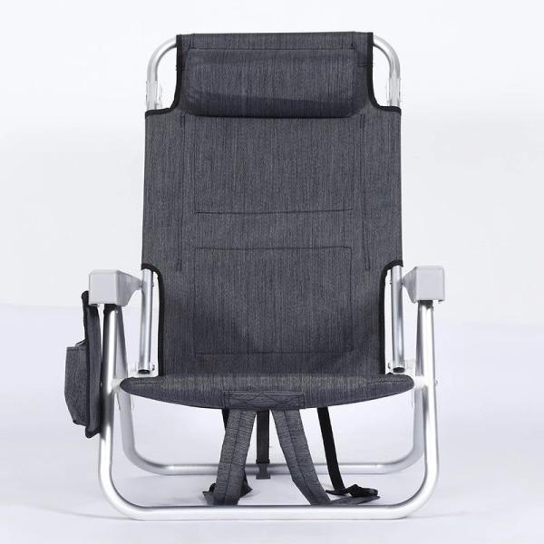 Lawn Beach Chair, Portable Aluminum Dual-Purpose 5-Position Adjustable Durable Folding Beach Chair