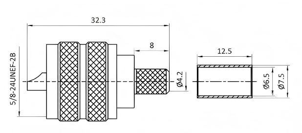 Male Crimp Type RF Connector UHF/PL259 with Nickel-plated Brass and PTFE Insulator for LMR240 Cable