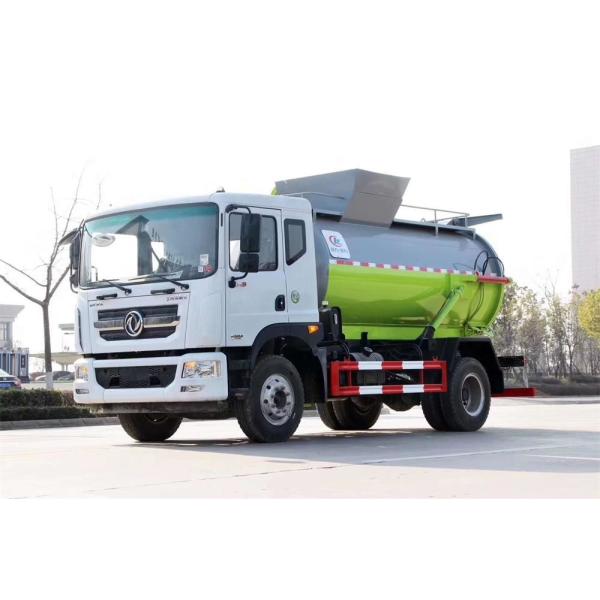 Cylinder Shape Container Garbage Truck , Diesel Engine Garbage Collection Truck