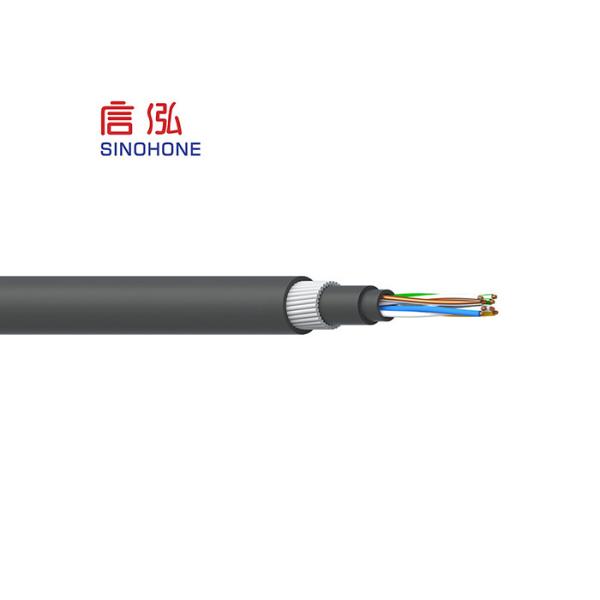 Outdoor SWA Armored 24AWG CAT5E Ethernet LAN Cable With Copper Conductor