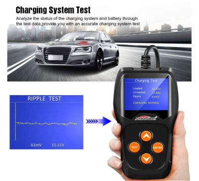 Analisador solar exato preto Kw600 da bateria do verificador OBD2 12v da bateria de carro