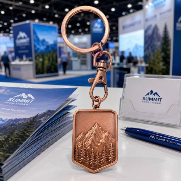 Custom Logo Durable Metal Keychain with Sandblast Finish for Promotional Gifts and Bag Charms