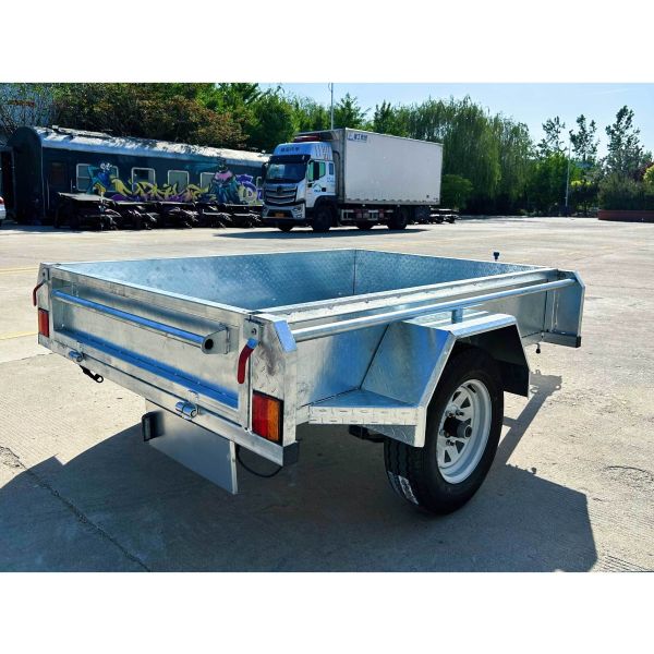 Remorques à boîte à essieu simple 6x4 Argenté, remorque basculante 750 kg PTAC