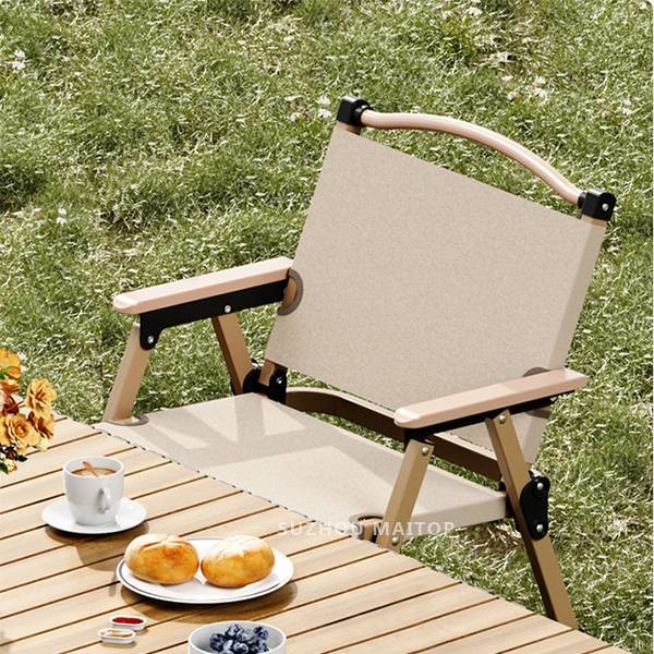 Долговечное Металлическое портативное кресло для кемпинга складное черное удобное