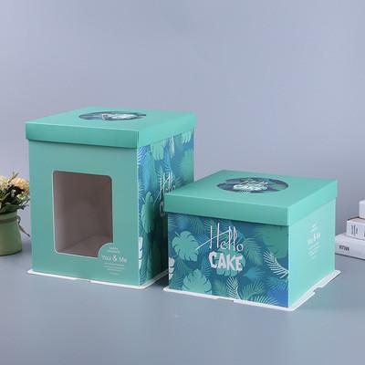 4 Inch Mousse Cake Kraft Paper Food Takeaway Boxes Thickened Open Window