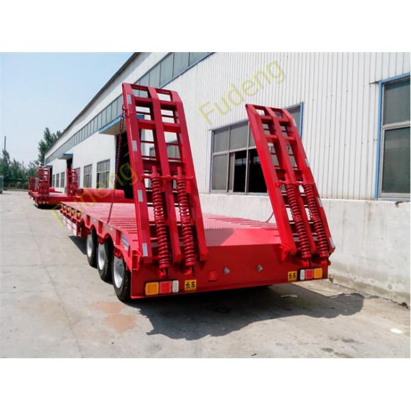 Low bed truck trailer for sale, 3 axles lowboy semi trailer excavator trailer