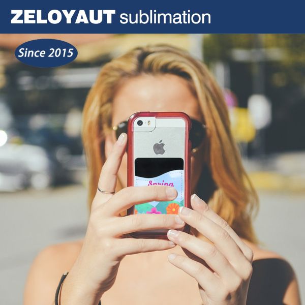 ZELOYAUT Wholesale Sublimation Blank Promotion Business Gifts Pu Sublimation Phone Card Holder Custom logo Card Holder Wallet