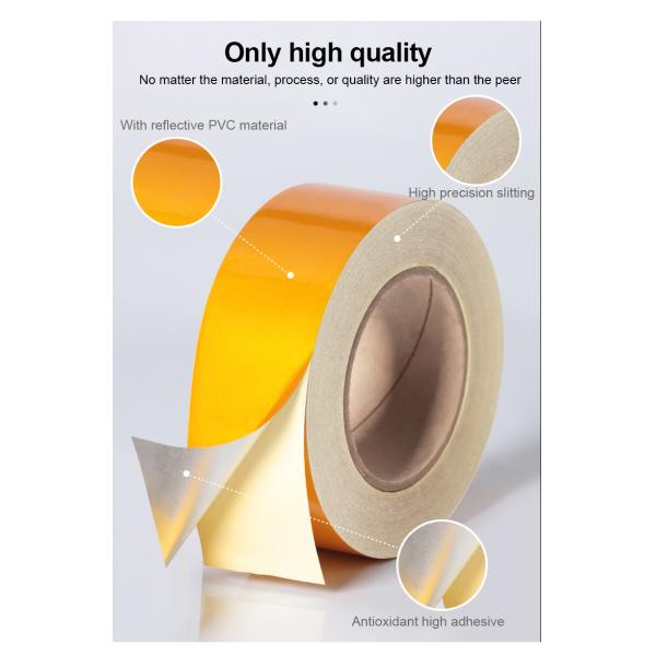PVC Arrow Polyester Band Red White Yellow Conspicuity Marking Reflective Tape For Car Rim