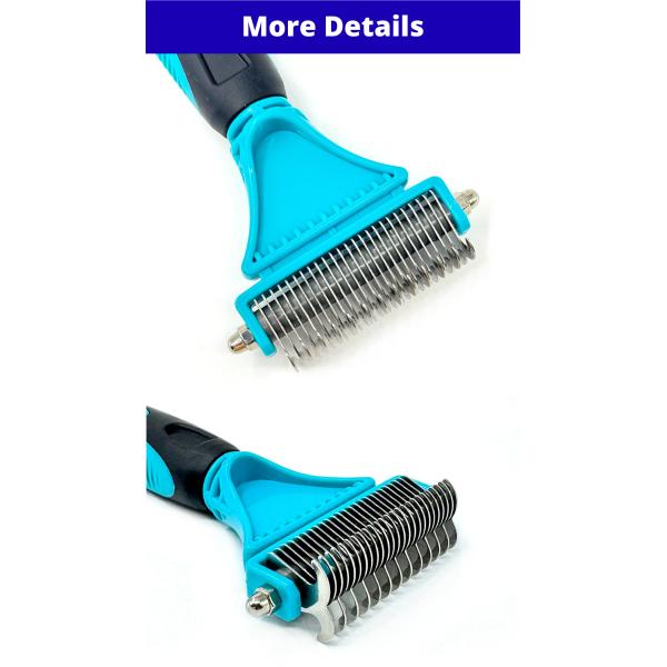 Pet Grooming Tool Dog Brush Double Sided Deshedding Tool Undercoat Rake 19 X 9cm