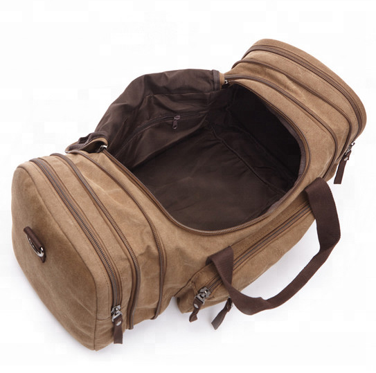 Изготовленная на заказ сумка Duffle Weekender женщин сумки Tote холста дам Microfiber кожаная