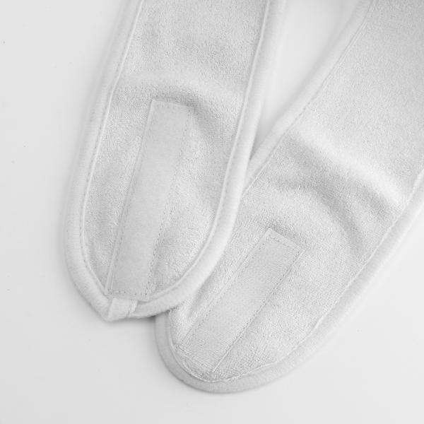 White Elastic Terry Cloth Spa Headband Washable Facial Band Makeup Wrap Headbands Fits All Head Sizes