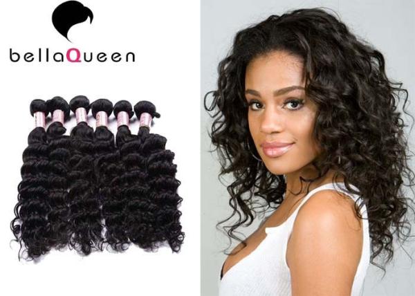 Deep Wave Natural Black 7A Grade Virgin Hair Weaving With No Shedding​