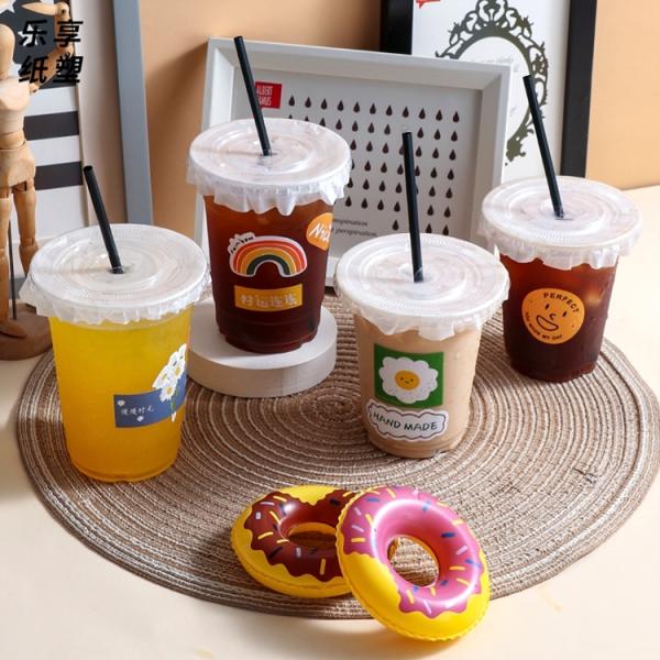 Эко- дружелюбные устранимые чашки чашек чая пузыря 16oz ясные пластиковые