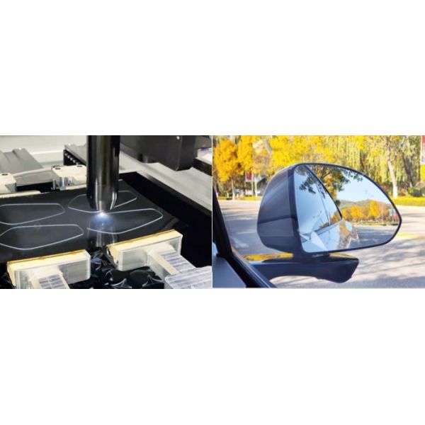 Rearview mirror glass laser cutting machine, capable of cutting various types of rearview mirror glass, with a cutting accuracy of ± 0.01mm and a cutting speed of 0-500mm/s