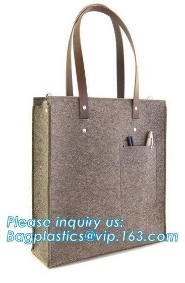 Felt Laptop Bag With Zipper Pocket Eco Polyester Felt Low Price Tote Bag Handmade Fashion Felt Women Bag