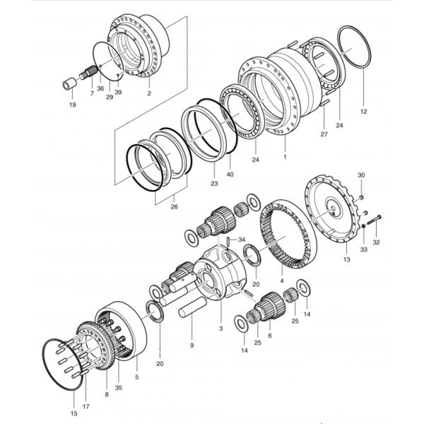 Части экскаватора мотора конечной передачи K9005007 DH258 Dx255LC K1011413A K1003939A