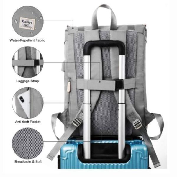 School Backpack, Teenager Daypack 17 Inch Laptop Backpack With Usb Charging Port