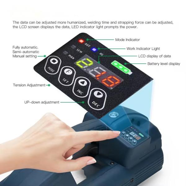 Tension Force 400-3200N One-key Handheld Electric Battery Strapping Machine Durable