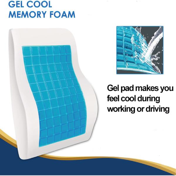 Customized Cooling Gel Memory Foam Lumbar Support Cushion for Lower Back Pain Relief