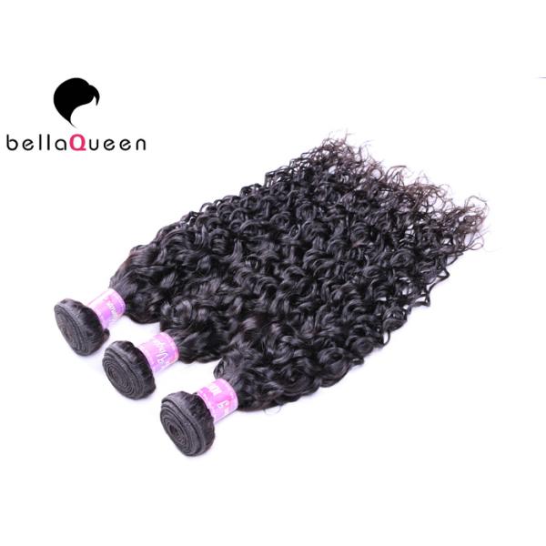 Smooth Water Wave Grade 7A Virgin Hair , Natural Black Human Hair Wefts