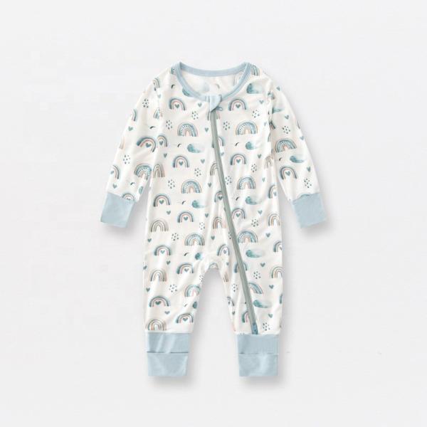 In Stock 2023 Bamboo Viscose Baby Sleep Rompers Organic Bamboo Baby Romper Newborn Reverse Zipper Jumpsuit Toddler Zip B