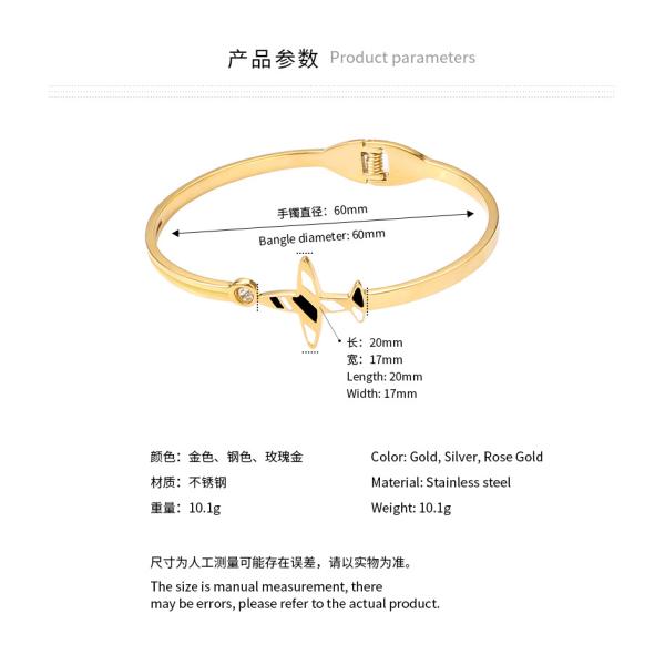Stainless Steel aircraft bracelet 18k gold titanium spring drip oil Creative gift accessories wholesale yiwu