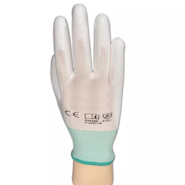13G Knitted White Electronics Factory Working ESD Antistatic PU Coated Gloves