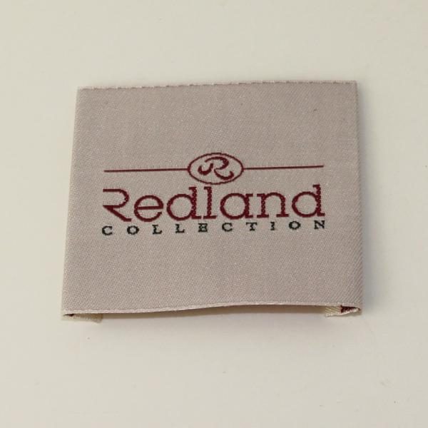 Charm Damask Woven Label End Folded For Garment , Custom Fabric Tags