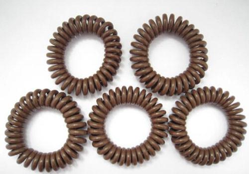 Soft coffee brown special customized color flexible plastic material wrist key coil cheap