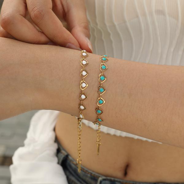Brazaletes de oro de acero inoxidable para mujeres con encanto para venta al por mayor con incrustaciones de cristal colorido
