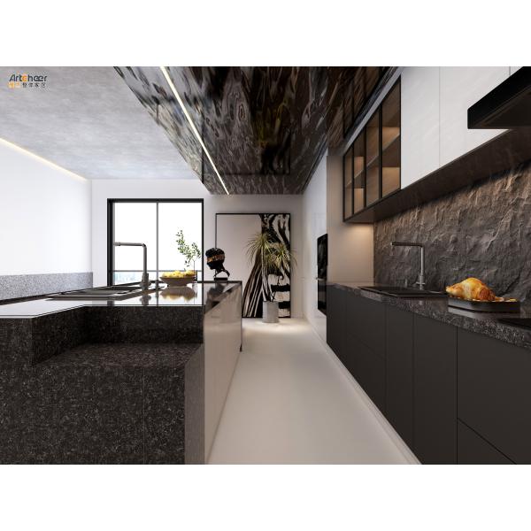 Modular Kitchen Cabinets American Style Custom Design with Solid Wood and Quartz Top