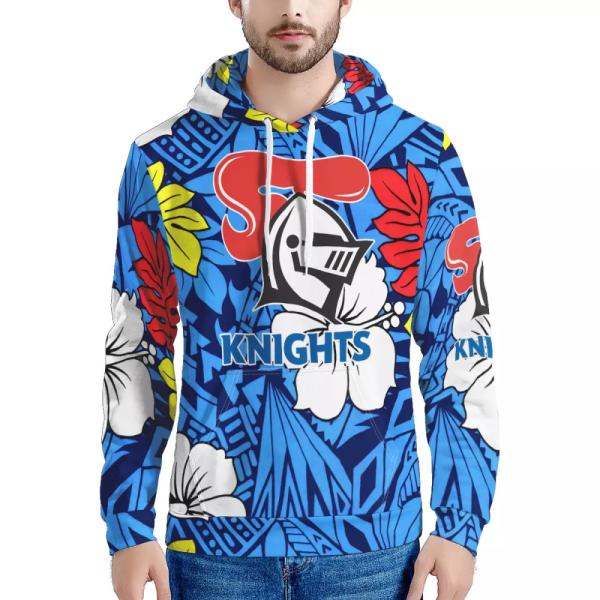 Hibiscus Print Men'S Sports Team Hoodies Pullover Streetwear Customizable Pattern