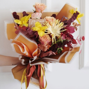 Papier d'emballage floral à bord magique Phantom de 57*57cm pour fêtes