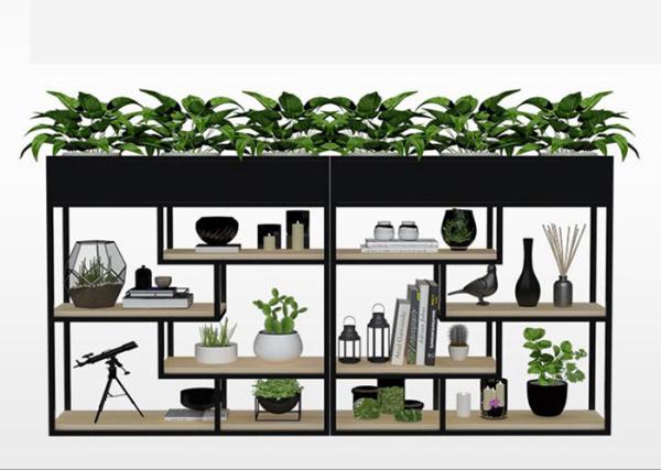 Delicate Balcony Flower Pot Shelf , Plants Metal Garden Shelves Multi Functional Fence