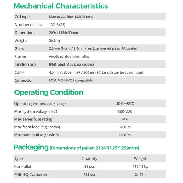 485-505W 6x22 Cells Perc Half Cell Solar Module Crystalline Silicon Junction Box AR Coating Tempered Glass IP68