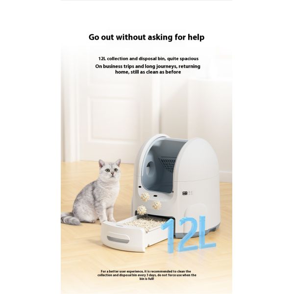 Automatic Intelligent Cat Litter Basin Oversized Anti-Splash Plastic Toilet Easy Clean Feature Closed Cat Litter Boxes Accessory