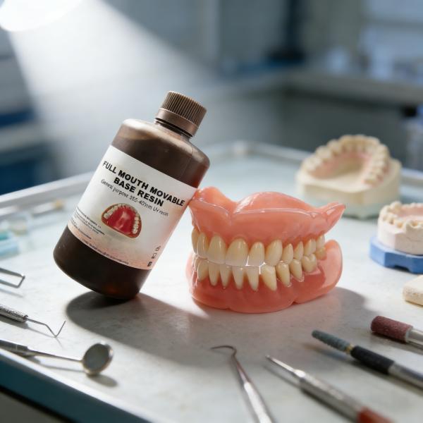 High Durability Full Mouth Movable Base Resin Pink Gum Color Minimal Shrinkage Rate Providing Performance in Dental Restorations