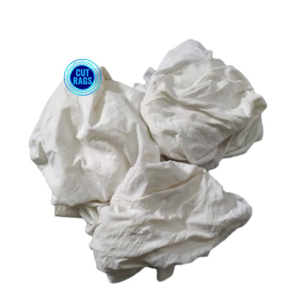 IMPA 232906 White printed T-shirt cotton rags with Logo Wiping Rag 100% Cotton Industrial cleaning cloth Recycled Cotton