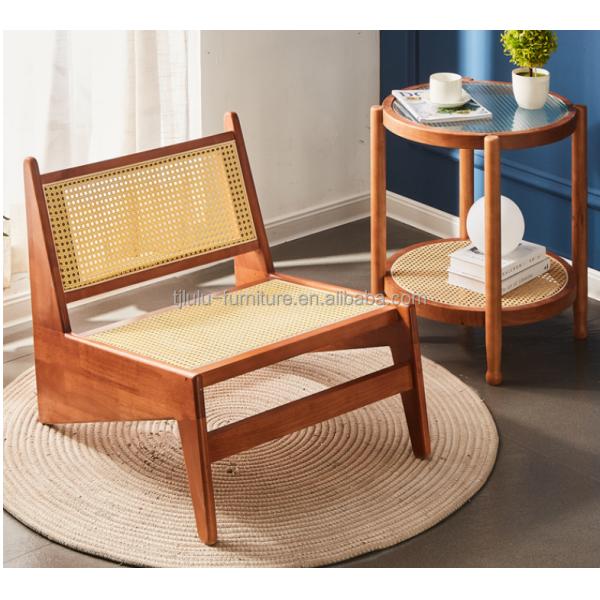 Design Classical Solid wood rattan chair with Lacquered Finish NO Folded modern nordic Lounge chair